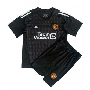 Manchester United Brankářské Dětské Alternativní dres komplet 2023-24 Krátký Rukáv (+ trenýrky)